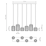 Lampa wisząca VANDER 6 BL 1365/6 EMIBIG Lighting