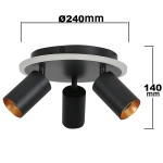 Plafon Parma 3xGU10 + 1xLED CCT czarna LP-0612/3C Round BK LIGHT PRESTIGE