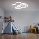 LAMPA DZIECIĘCA LED SUFIT BIAŁE CHMURKI 58W + PILOT DL-I03 414DL DOMENO LIGHTING - zdjęcie produktu
