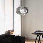 Lampa Szklana Przydymione lustro krople wody 50cm CHIARA 512DL DOMENO LIGHTING - zdjęcie dodatkowe 1