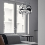 Lampa Szklana Srebrny z Prześwitami krople wody CHIARA 40cm 518DL DOMENO LIGHTING - zdjęcie dodatkowe 1
