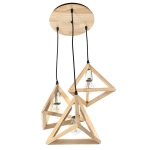 Lampa drewniana wisząca 3 x E27 Trójkąty PZE-903 FOSSA 566DL DOMENO LIGHTING - zdjęcie dodatkowe 3