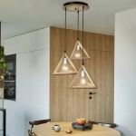 Lampa drewniana wisząca 3 x E27 Trójkąty PZE-903 FOSSA 566DL DOMENO LIGHTING - zdjęcie produktu