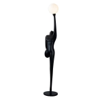 Lampa podłogowa WOMAN BALLERINA 210 cm - czarna figura tancerki z białym kloszem F9221 Step into design
