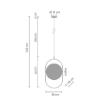 Lampa wisząca ELIPSE L LED czarna 65 cm 60217A-L Step into design