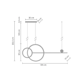 Lampa wisząca NEW AGE LED czarna 120 cm MP0082-L120 Step into design