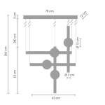 Lampa wisząca O-LINE S-4 LED mosiądz 79 cm ST-1691S-4 Step into design