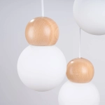 Lampa wisząca PEKKA 3P biała/naturalne drewno SL.1391 SOLLUX LIGHTING
