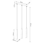 Lampa wisząca PRYSM 3L czarna SL.1402 SOLLUX LIGHTING