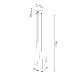 Lampa wisząca PRYSM 3P biała SL.1398 SOLLUX LIGHTING