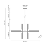 Lampa wisząca QUADRO-12 LED czarna RH115-12P Step into design