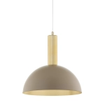 Lampa wisząca VITRUM GOLD kopuła M ciepły beż/złoty szczotkowany 41713 Sigma