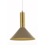 Lampa wisząca VITRUM GOLD stożek ciepły beż/złoty szczotkowany 41719 Sigma