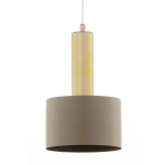 Lampa wisząca VITRUM GOLD walec ciepły beż/złoty szczotkowany 41716 Sigma