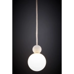 Lampa wisząca biała kula drewno bukowe 41673 RONA 1 bielona Sigma