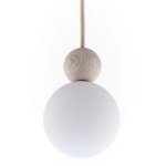 Lampa wisząca biała kula drewno bukowe 41673 RONA 1 bielona Sigma - zdjęcie produktu