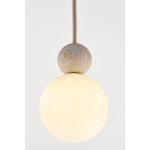 Lampa wisząca biała kula drewno bukowe 41673 RONA 1 bielona Sigma