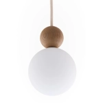 Lampa wisząca biała kula drewno bukowe 41674 RONA 1 jasny brąz Sigma - zdjęcie produktu