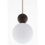 Lampa wisząca biała kula drewno bukowe 41675 RONA 1 ciemny brąz Sigma - zdjęcie produktu