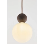 Lampa wisząca biała kula drewno bukowe 41675 RONA 1 ciemny brąz Sigma