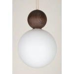 Lampa wisząca biała kula drewno bukowe 41675 RONA 1 ciemny brąz Sigma