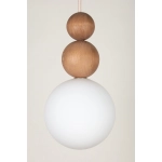 Lampa wisząca biała kula drewno bukowe 41679 RONA 2 jasny brąz Sigma - zdjęcie produktu