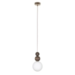 Lampa wisząca biała kula drewno bukowe 41681 RONA 2 ciemny brąz Sigma