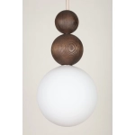 Lampa wisząca biała kula drewno bukowe 41681 RONA 2 ciemny brąz Sigma - zdjęcie produktu