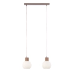 Lampa wisząca biała ryflowana kula drewno bukowe 41843 ALBA 2 Sigma - zdjęcie produktu