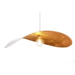 Lampa wisząca duża falowana biało-miedziana LEAF 41922 Sigma
