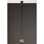 Lampa wisząca reflektor nowoczesna BAR 1 L czarny_złoty mosiądzowany 41645 wys.113 cm Sigma