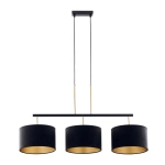 Lampa wisząca z abażurami welur MARII 3 zwis czarno złota 41836 Sigma - zdjęcie produktu
