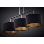 Lampa wisząca z abażurami welur MARII 3 zwis czarno złota 41836 Sigma