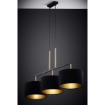 Lampa wisząca z abażurami welur MARII 3 zwis czarno złota 41836 Sigma