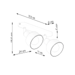 Plafon ELBA 2 czarny SL.1317 SOLLUX LIGHTING