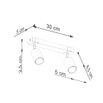 Plafon FAGER 2 czarny SL.1344 SOLLUX LIGHTING