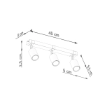 Plafon FAGER 3 czarny SL.1345 SOLLUX LIGHTING