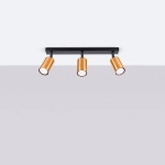 Plafon WINX 3 czarny/miedź SL.1376 SOLLUX LIGHTING