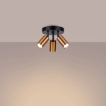 Plafon WINX 3P czarny/miedź SL.1377 SOLLUX LIGHTING