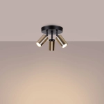 Plafon WINX 3P czarny/złoty SL.1385 SOLLUX LIGHTING
