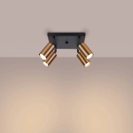 Plafon WINX 4 czarny/miedź SL.1378 SOLLUX LIGHTING