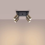 Plafon WINX 4 czarny/złoty SL.1386 SOLLUX LIGHTING