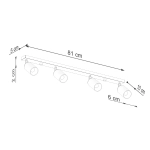 Plafon WINX 4L czarny/chrom SL.1371 SOLLUX LIGHTING