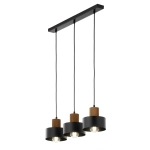 RIF WOOD 3 czarny 41862 lampa wisząca drewno naturalne jasny brąz Sigma