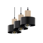 RIF WOOD 3 czarny 41867 lampa wisząca drewno naturalne jasne Sigma