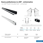 Szyna magnetyczna podtynkowa LL-20F czarna 300cm 1212DL DOMENO LIGHTING - zdjęcie dodatkowe 3