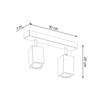 kinkiecik.pl Plafon KEKE 2 dąb SL.1036 SOLLUX LIGHTING