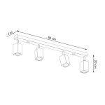 kinkiecik.pl Plafon KEKE 4 dąb SL.1038 SOLLUX LIGHTING