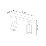 kinkiecik.pl Plafon ZEKE 2 dąb SL.1029 SOLLUX LIGHTING