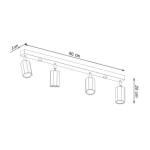 kinkiecik.pl Plafon ZEKE 4 dąb SL.1031 SOLLUX LIGHTING